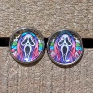 💟 Ghostface Scream Stud Earrings